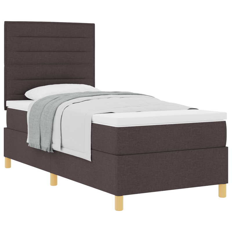 Casa si Gradina - Mobilier - Paturi si accesorii - Paturi - Pat Box Spring cu saltea Maro inchis 100x200 cm Tesatura - Infinity.ro
