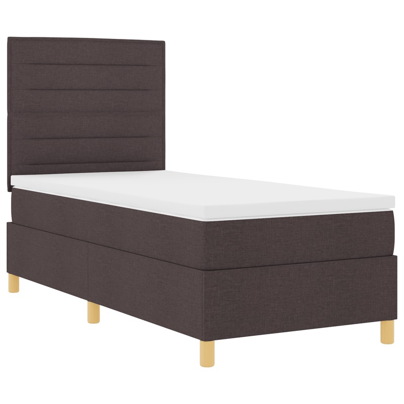 Casa si Gradina - Mobilier - Paturi si accesorii - Paturi - Pat Box Spring cu saltea Maro inchis 100x200 cm Tesatura - Infinity.ro