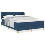 Casa si Gradina - Mobilier - Paturi si accesorii - Paturi - Pat box spring cu saltea, albastru, 140x200 cm, textil - Infinity.ro