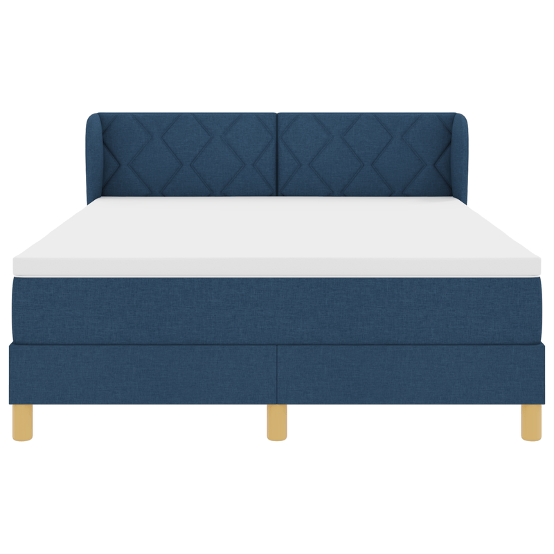 Casa si Gradina - Mobilier - Paturi si accesorii - Paturi - Pat box spring cu saltea, albastru, 140x200 cm, textil - Infinity.ro