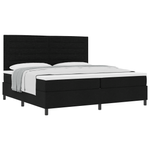 Casa si Gradina - Mobilier - Paturi si accesorii - Paturi - Pat cu arcuri cu saltea neagra 200x200 cm din tesatura - Infinity.ro