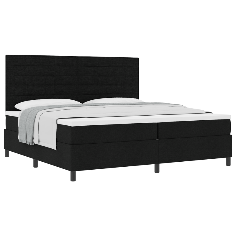 Casa si Gradina - Mobilier - Paturi si accesorii - Paturi - Pat cu arcuri cu saltea neagra 200x200 cm din tesatura - Infinity.ro