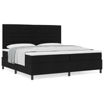 Casa si Gradina - Mobilier - Paturi si accesorii - Paturi - Pat cu arcuri cu saltea neagra 200x200 cm din tesatura - Infinity.ro