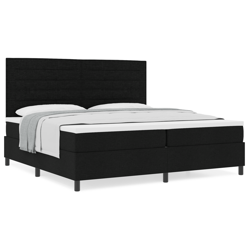 Casa si Gradina - Mobilier - Paturi si accesorii - Paturi - Pat cu arcuri cu saltea neagra 200x200 cm din tesatura - Infinity.ro