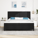Casa si Gradina - Mobilier - Paturi si accesorii - Paturi - Pat cu arcuri cu saltea neagra 200x200 cm din tesatura - Infinity.ro