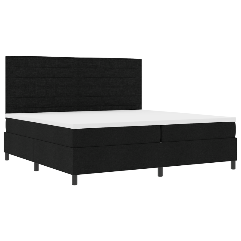Casa si Gradina - Mobilier - Paturi si accesorii - Paturi - Pat cu arcuri cu saltea neagra 200x200 cm din tesatura - Infinity.ro