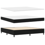 Casa si Gradina - Mobilier - Paturi si accesorii - Paturi - Pat cu arcuri cu saltea neagra 200x200 cm din tesatura - Infinity.ro