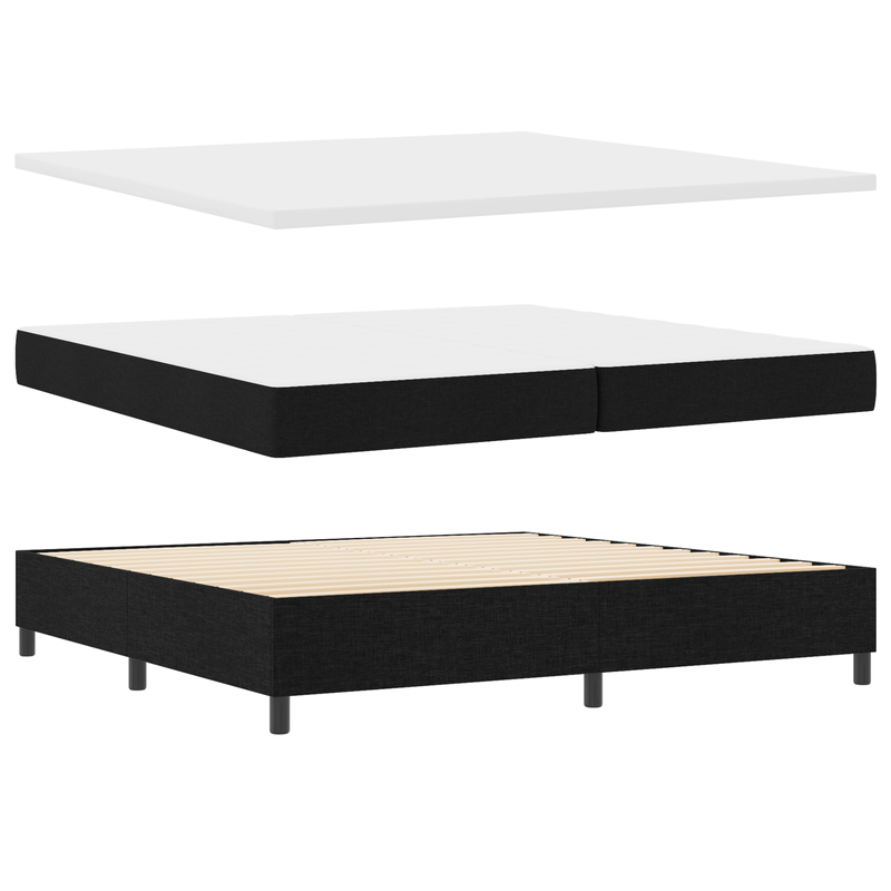 Casa si Gradina - Mobilier - Paturi si accesorii - Paturi - Pat cu arcuri cu saltea neagra 200x200 cm din tesatura - Infinity.ro
