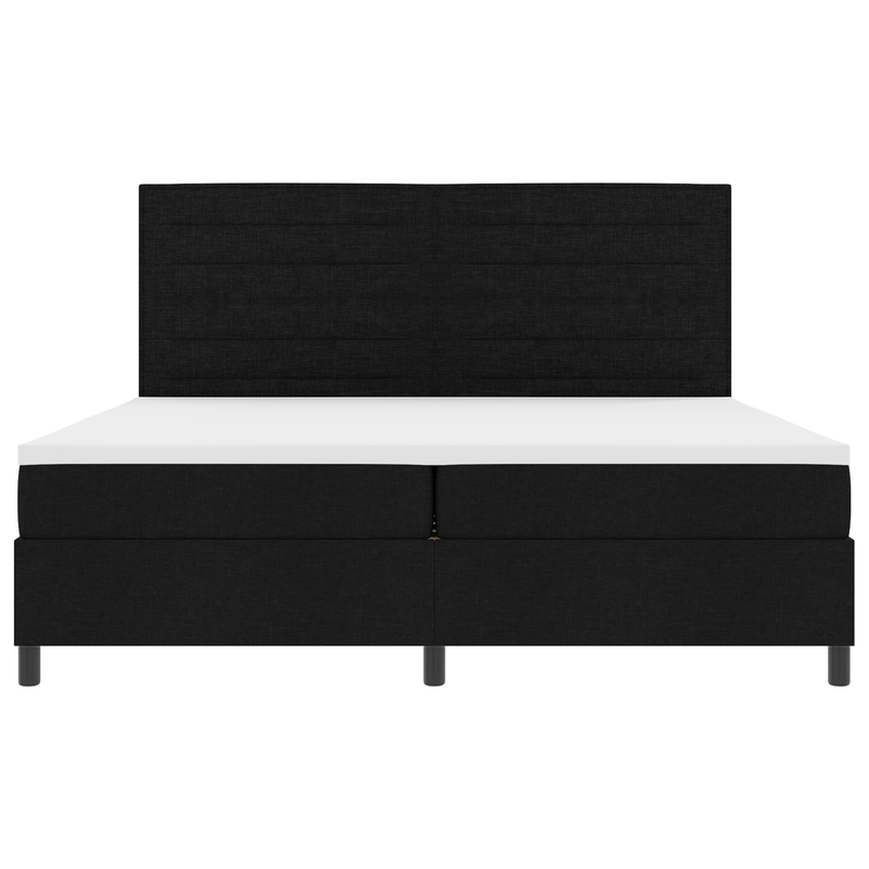 Casa si Gradina - Mobilier - Paturi si accesorii - Paturi - Pat cu arcuri cu saltea neagra 200x200 cm din tesatura - Infinity.ro