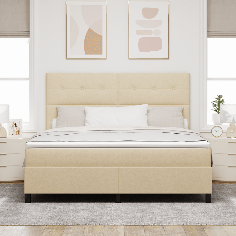 Casa si Gradina - Mobilier - Paturi si accesorii - Paturi - Pat cu arcuri cu saltea Crem Super King - Infinity.ro