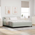 Casa si Gradina - Mobilier - Paturi si accesorii - Paturi - Pat box spring cu saltea, gri deschis, super king, catifea - Infinity.ro