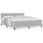 Casa si Gradina - Mobilier - Paturi si accesorii - Paturi - Pat box spring cu saltea, gri deschis, super king, catifea - Infinity.ro