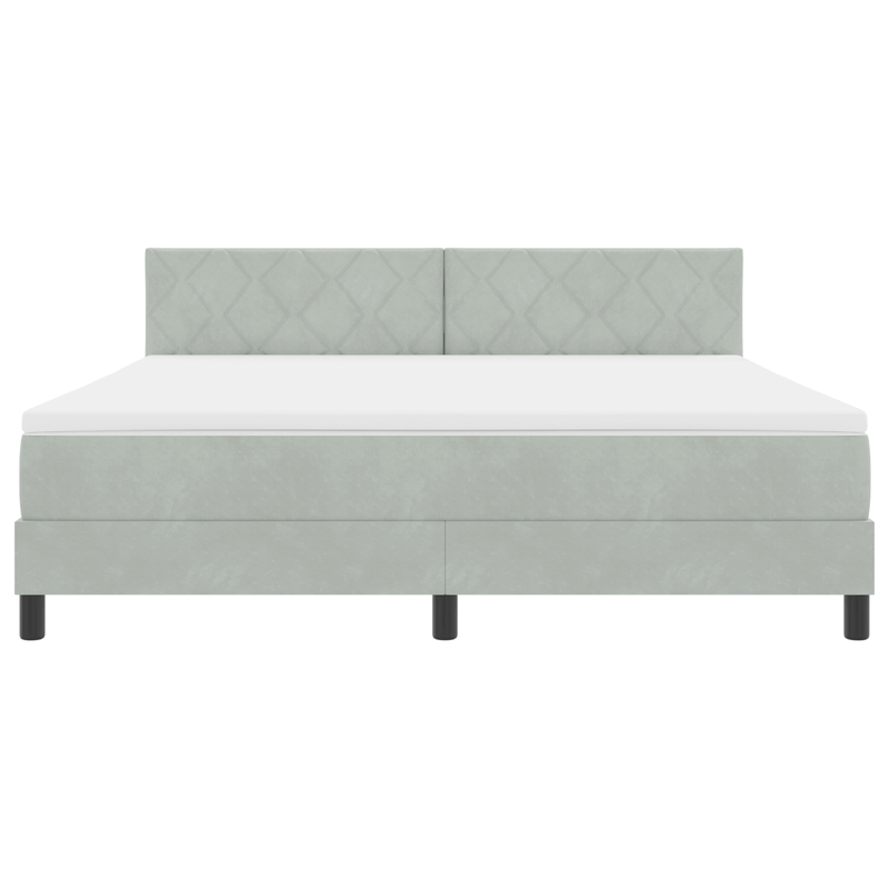 Casa si Gradina - Mobilier - Paturi si accesorii - Paturi - Pat box spring cu saltea, gri deschis, super king, catifea - Infinity.ro