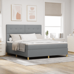 Casa si Gradina - Mobilier - Paturi si accesorii - Paturi - Pat cu baza si saltea gri deschis super king din tesatura - Infinity.ro