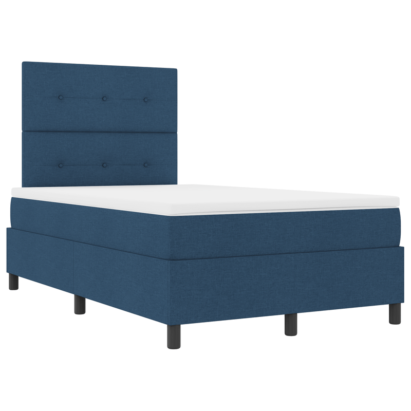 Casa si Gradina - Mobilier - Paturi si accesorii - Paturi - Pat cu box spring cu saltea albastra 120x200 cm textil - Infinity.ro