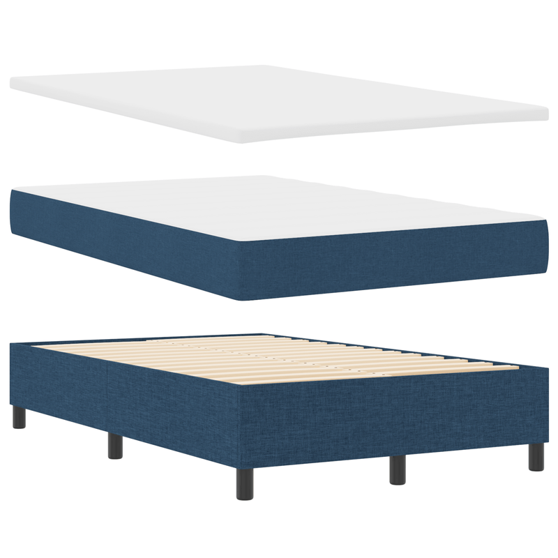 Casa si Gradina - Mobilier - Paturi si accesorii - Paturi - Pat cu box spring cu saltea albastra 120x200 cm textil - Infinity.ro