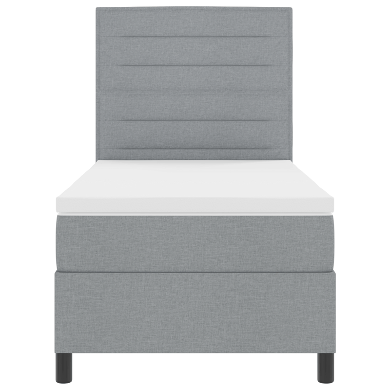Casa si Gradina - Mobilier - Paturi si accesorii - Paturi - Pat cu arcuri si saltea gri deschis 100x200 cm tesatura - Infinity.ro
