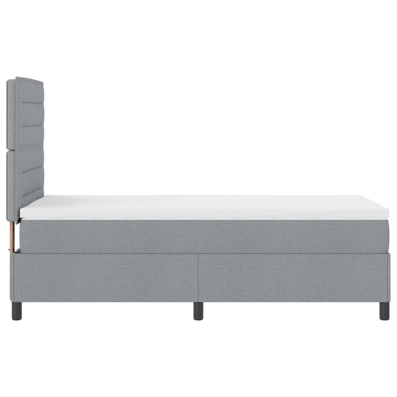 Casa si Gradina - Mobilier - Paturi si accesorii - Paturi - Pat cu arcuri si saltea gri deschis 100x200 cm tesatura - Infinity.ro