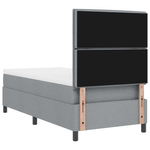 Casa si Gradina - Mobilier - Paturi si accesorii - Paturi - Pat cu arcuri si saltea gri deschis 100x200 cm tesatura - Infinity.ro