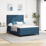 Casa si Gradina - Mobilier - Paturi si accesorii - Paturi - Pat cu Arcuri si Saltea Bleumarin 140x200 cm din tesatura - Infinity.ro