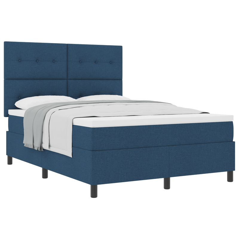 Casa si Gradina - Mobilier - Paturi si accesorii - Paturi - Pat cu Arcuri si Saltea Bleumarin 140x200 cm din tesatura - Infinity.ro