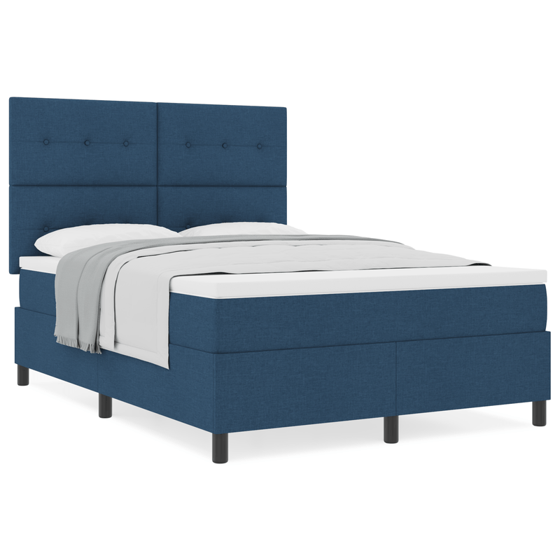 Casa si Gradina - Mobilier - Paturi si accesorii - Paturi - Pat cu Arcuri si Saltea Bleumarin 140x200 cm din tesatura - Infinity.ro