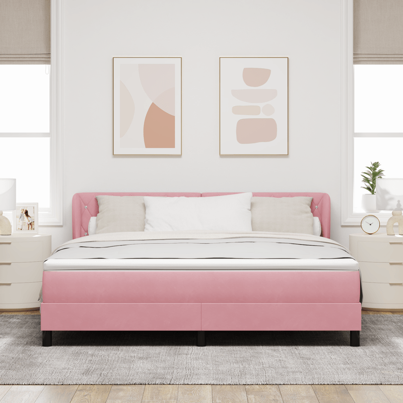 Casa si Gradina - Mobilier - Paturi si accesorii - Paturi - Pat cu arcuri si saltea roz 180x200 cm - Infinity.ro