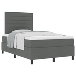 Casa si Gradina - Mobilier - Paturi si accesorii - Paturi - Pat cu arcuri cu saltea gri inchis dublu mic tesatura - Infinity.ro