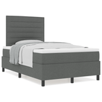 Casa si Gradina - Mobilier - Paturi si accesorii - Paturi - Pat cu arcuri cu saltea gri inchis dublu mic tesatura - Infinity.ro