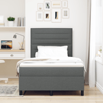 Casa si Gradina - Mobilier - Paturi si accesorii - Paturi - Pat cu arcuri cu saltea gri inchis dublu mic tesatura - Infinity.ro