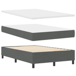 Casa si Gradina - Mobilier - Paturi si accesorii - Paturi - Pat cu arcuri cu saltea gri inchis dublu mic tesatura - Infinity.ro