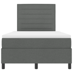 Casa si Gradina - Mobilier - Paturi si accesorii - Paturi - Pat cu arcuri cu saltea gri inchis dublu mic tesatura - Infinity.ro