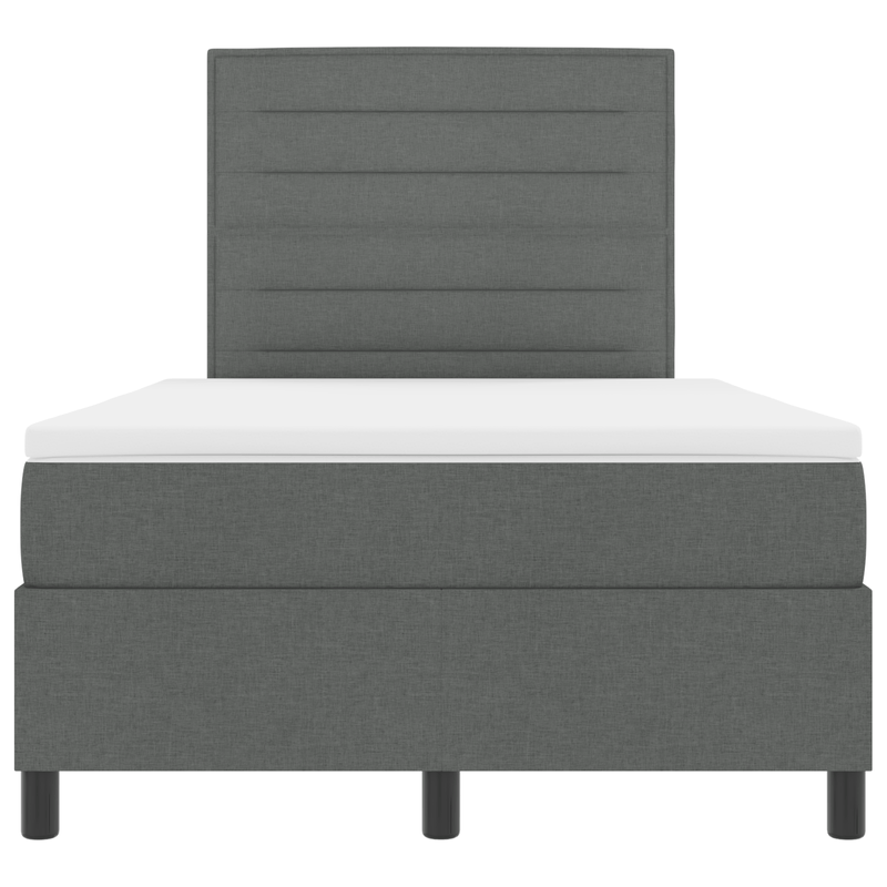 Casa si Gradina - Mobilier - Paturi si accesorii - Paturi - Pat cu arcuri cu saltea gri inchis dublu mic tesatura - Infinity.ro