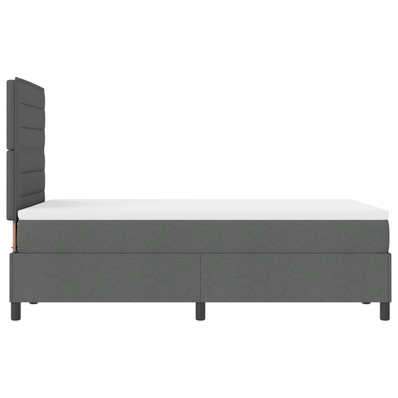 Casa si Gradina - Mobilier - Paturi si accesorii - Paturi - Pat cu arcuri cu saltea gri inchis dublu mic tesatura - Infinity.ro