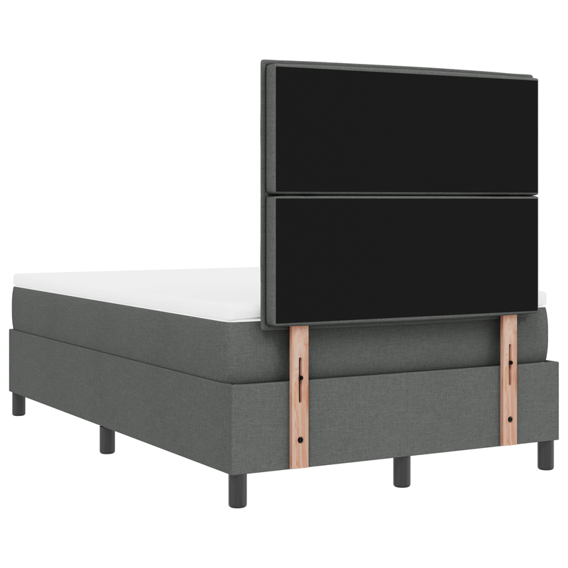 Casa si Gradina - Mobilier - Paturi si accesorii - Paturi - Pat cu arcuri cu saltea gri inchis dublu mic tesatura - Infinity.ro