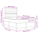 Casa si Gradina - Mobilier - Paturi si accesorii - Paturi - Pat cu arcuri cu saltea gri inchis dublu mic tesatura - Infinity.ro