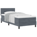Casa si Gradina - Mobilier - Paturi si accesorii - Paturi - Pat box spring cu saltea, gri inchis, single, catifea - Infinity.ro