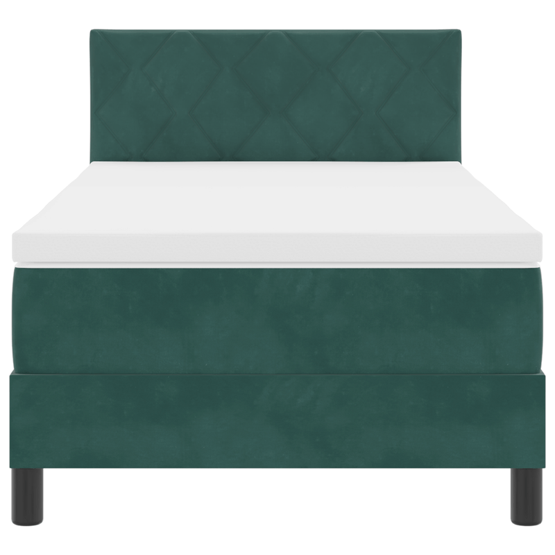 Casa si Gradina - Mobilier - Paturi si accesorii - Paturi - Pat box spring cu saltea, verde inchis, 90x200 cm, catifea - Infinity.ro