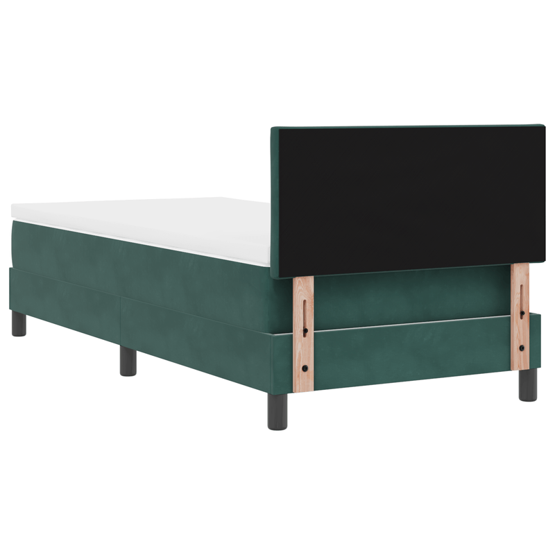 Casa si Gradina - Mobilier - Paturi si accesorii - Paturi - Pat box spring cu saltea, verde inchis, 90x200 cm, catifea - Infinity.ro