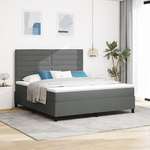 Casa si Gradina - Mobilier - Paturi si accesorii - Paturi - Pat cu arcuri si saltea gri inchis super king - Infinity.ro