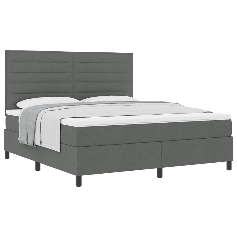 Casa si Gradina - Mobilier - Paturi si accesorii - Paturi - Pat cu arcuri si saltea gri inchis super king - Infinity.ro