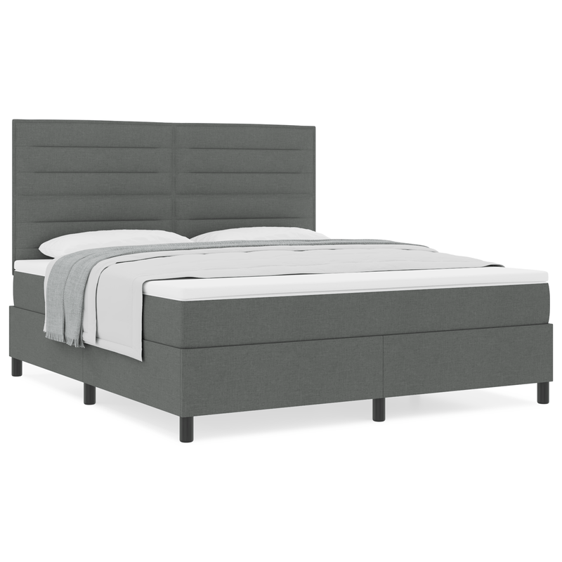 Casa si Gradina - Mobilier - Paturi si accesorii - Paturi - Pat cu arcuri si saltea gri inchis super king - Infinity.ro