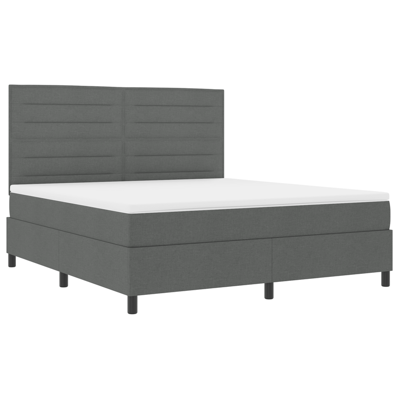 Casa si Gradina - Mobilier - Paturi si accesorii - Paturi - Pat cu arcuri si saltea gri inchis super king - Infinity.ro