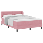 Casa si Gradina - Mobilier - Paturi si accesorii - Paturi - Pat Box Spring  cu saltea Roz 160x200 cm Catifea - Infinity.ro