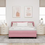 Casa si Gradina - Mobilier - Paturi si accesorii - Paturi - Pat Box Spring  cu saltea Roz 160x200 cm Catifea - Infinity.ro