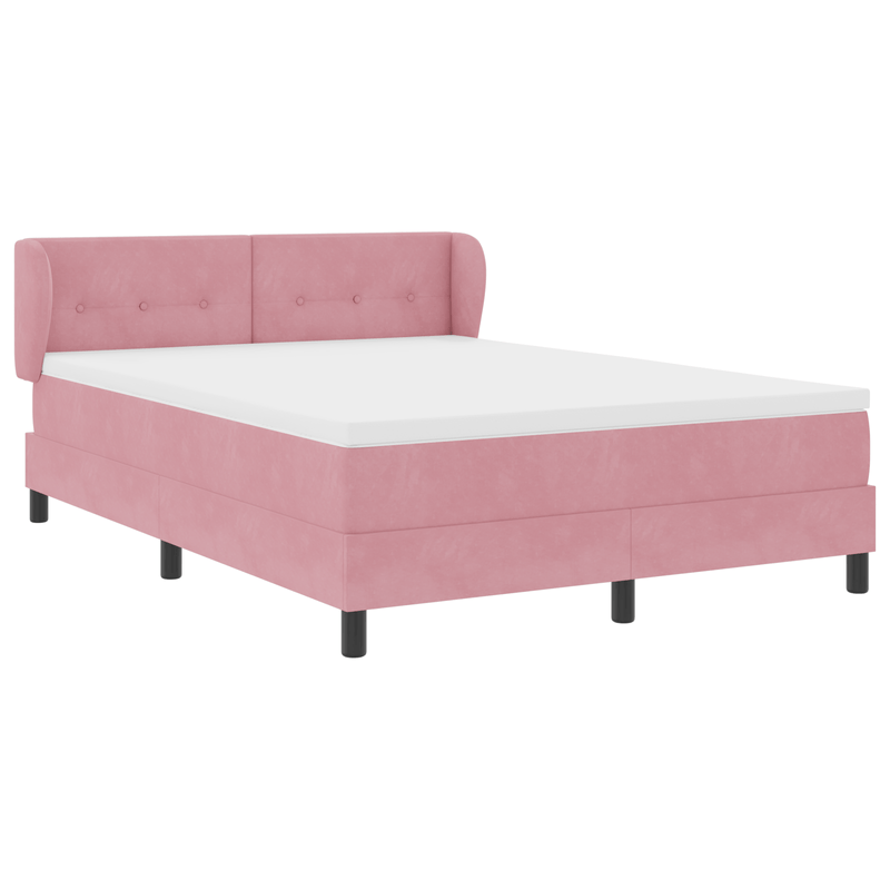 Casa si Gradina - Mobilier - Paturi si accesorii - Paturi - Pat Box Spring  cu saltea Roz 160x200 cm Catifea - Infinity.ro