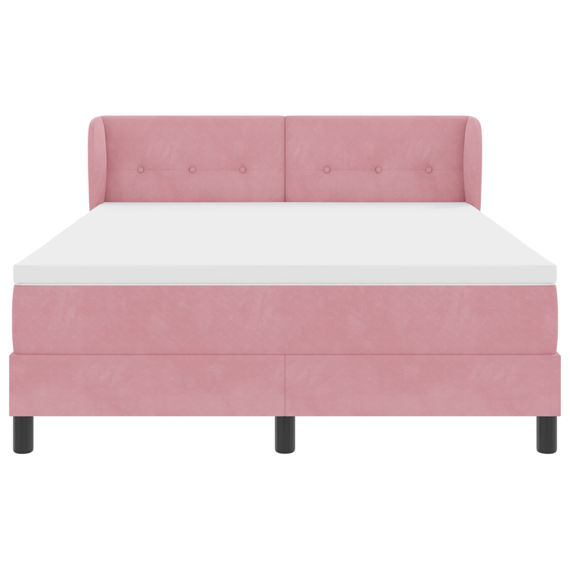 Casa si Gradina - Mobilier - Paturi si accesorii - Paturi - Pat Box Spring  cu saltea Roz 160x200 cm Catifea - Infinity.ro