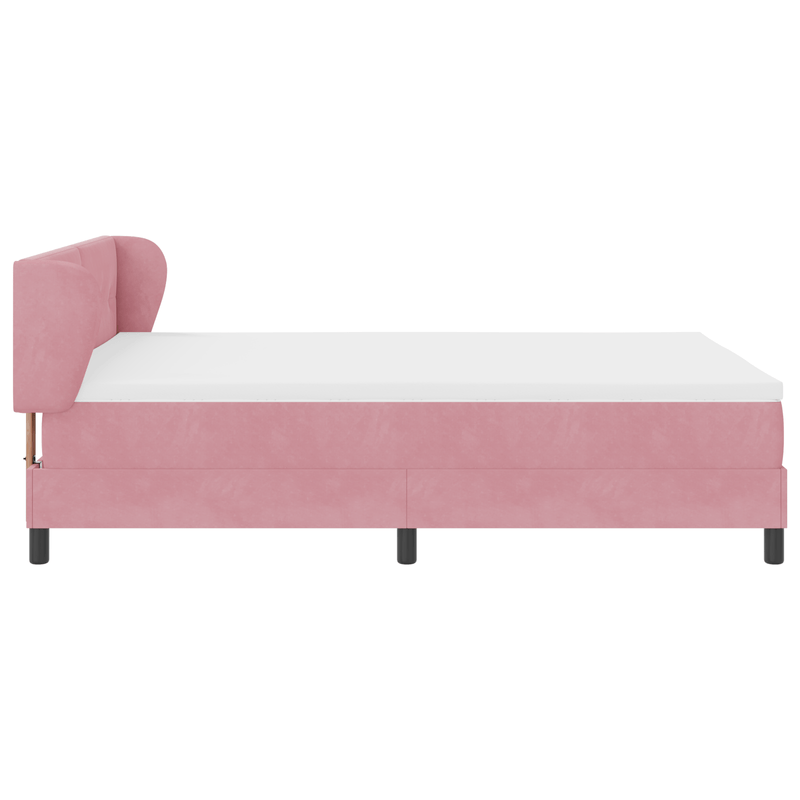 Casa si Gradina - Mobilier - Paturi si accesorii - Paturi - Pat Box Spring  cu saltea Roz 160x200 cm Catifea - Infinity.ro