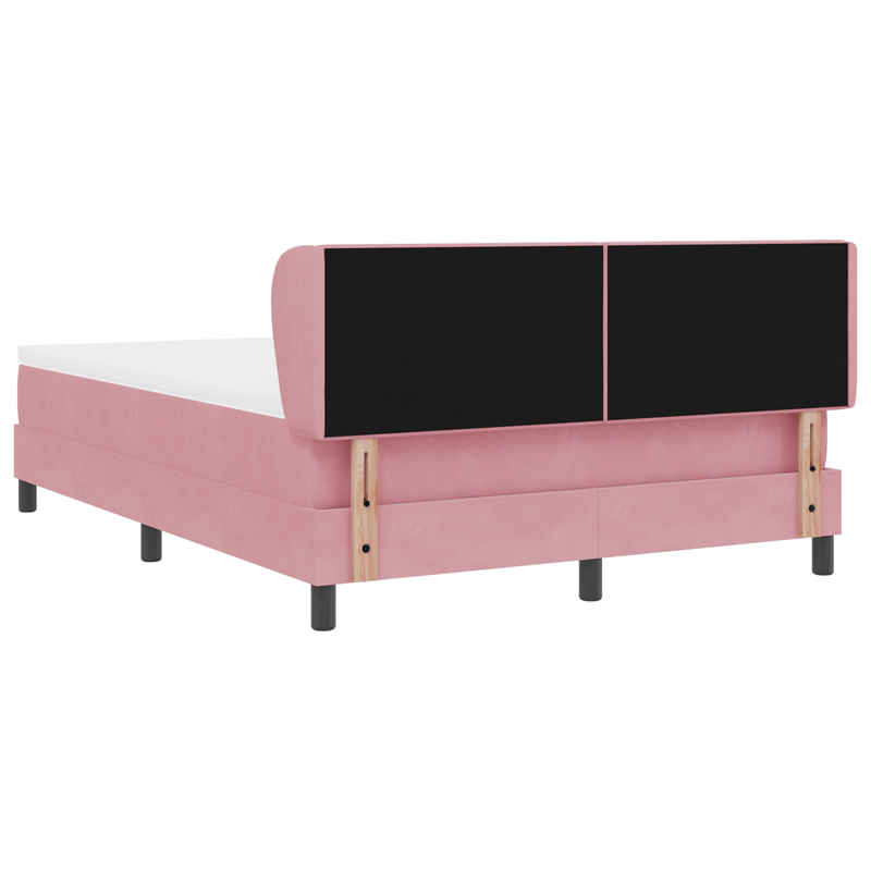 Casa si Gradina - Mobilier - Paturi si accesorii - Paturi - Pat Box Spring  cu saltea Roz 160x200 cm Catifea - Infinity.ro