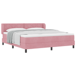 Casa si Gradina - Mobilier - Paturi si accesorii - Paturi - Pat cu saltea  cu tablie roz 180x200 cm din catifea - Infinity.ro